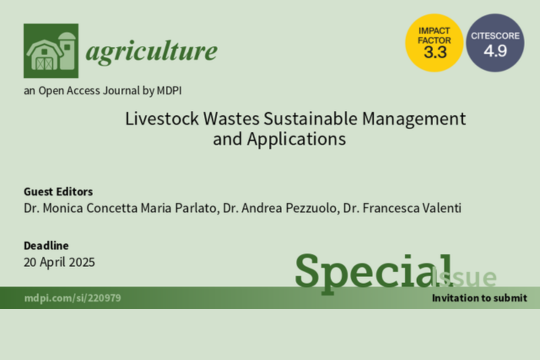 Special Issue "Livestock Wastes Sustainable Management and Applications"