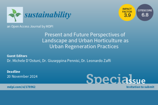 Special Issue "Present and Future Perspectives of Landscape and Urban Horticulture as Urban Regeneration Practices"