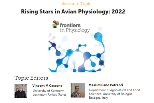 Special Issue "Research Topic - Rising Stars in Avian Physiology: 2022"