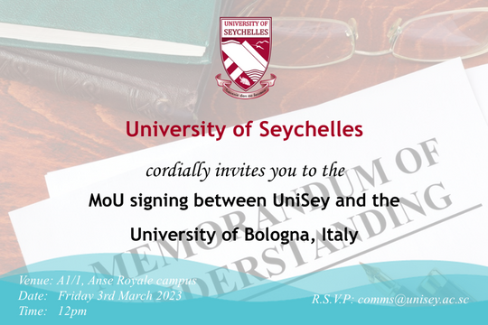 DISTAL e Università delle Seychelles: un accordo di settore nella ricerca e nella didattica