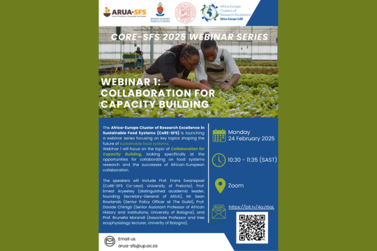 Primo webinar per il il Cluster of research excellence in sustainable food system,  CoRE – SFS