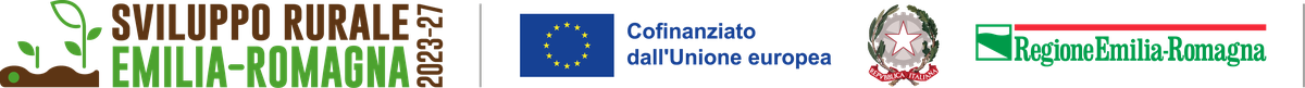 Banner contenente i loghi dell'intervento finanziato dal FEASR 2023-2027, Fondo europeo agricolo per lo sviluppo rurale